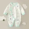 Ropa de otoño e invierno para bebé, mono infantil de algodón puro Clase A, sin costuras, manga larga, para bebés de 0-3-6 meses, traje para gatear, capa base