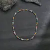Collar artesanal transfronterizo estilo retro dopamina con cuentas de piedra natural, concha y madera, cadena para la clavícula, con un toque nicho de alta gama.