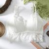 Camisola sexy y hermosa para mujer, top de verano con escote en V y base interior que envuelve el pecho, con anillos antideslizamiento y antiluz, ropa interior femenina.