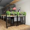 Restaurante Chinês Moderno Divisória Baixa Porta Cartões de Bar Tela de Ferro Baixo Corredor Plantio Verde Moldura de Flores Guarda-corpo Decorativo Trabalhador