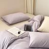 Sábanas de Algodón Lavado Ins Color Puro Juego de Cuatro Piezas Cubre Edredón de Algodón Puro Ropa de Cama Dormitorio Juego de Tres Piezas Sábanas Ajustables