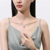 Colar de Prata Esterlina S925 Esmeralda Diamante de Alto Carbono Pingente Feminino Elegante Joia Versátil Moda Feminina