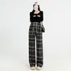 Mulheres grávidas também podem usar calças largas de cordão após o parto Primavera e Outono nova roupa exterior mulheres grávidas cintura alta retas soltas leggings