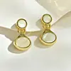 Pendientes de Concha de Abulón en Forma de Gota de Lujo Ligero Transfronterizos para Mujer, Pendientes de Concha de Nácar de Lujo Ligero de Nicho de Gama Alta, Versátiles