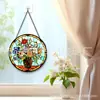Adornos florales de vidrio transfronterizos, decoraciones de vidrio coloridas para el hogar, decoraciones para ventanas, atrapasoles para el jardín