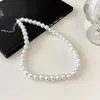 Colar de Pérolas Empilhadas Estilo Francês Preguiçoso Feminino Nicho Elegante High-end Corrente de Clavícula Versátil Corrente Simples Retrô para Suéter