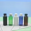 Frasco de 50ml com tampa padrão, ombro reto, frasco para iscas, frasco azul com tampa de rosca, frasco de 50ml âmbar com tampa de rosca para óleos essenciais, frasco para gel de banho