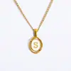 Collar de acero inoxidable para mujer con 26 letras inglesas, colgante de moda europea y americana, joyería al por mayor transfronteriza de Amazon