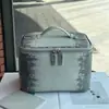 Bolsa de Maquiagem Estilo Ins de Couro Bovino de Primeira Camada com Padrão de Lagarto para Mulheres, Bolsa Portátil de Viagem para Pincéis de Maquiagem e Armazenamento de Skincare, Couro Genuíno