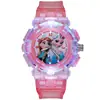 Reloj para niños de estudiante nuevo al por mayor de plástico de princesa de hielo y nieve dibujos animados luminosos comercio electrónico transfronterizo generación