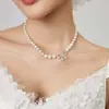 Colar de Pérolas Shijia com Laço de Verão Feminino 2025 Novo High-end Leve Luxo Nicho Diário Versátil