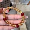 Novo Estilo de Pulseira de Cristal Amarelo Citrino Rico e Desejoso Torre Crystal Design Original Ágata Vermelha Pulseira da Sorte Presente Feminino