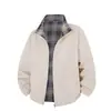 Chamarra Reversible a Bloques de Color para Comercio Exterior Transfronterizo para Hombres y Mujeres, Holgada de Otoño, Top Deportivo con Cuello Alto, Casual Americano