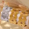 Pulseira Aberta Borboleta Exagerada de Luxo Leve Europeia e Americana Transfronteiriça Pulseira Elegante de Aço Inoxidável Banhado a Ouro 18K para Mulheres
