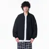 Chaqueta Holgada de Moda con Cremallera Casual Adelgazante Simple Casual Resistente al Viento Cuello de Béisbol Ropa de Trabajo Chaqueta de Vuelo Abrigo