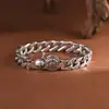 Pulsera para Hombre con Mantra de Seis Caracteres, Giratoria, Versión Ancha, Joyería de Mano Elegante y de Estilo Vintage para Hombres