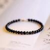 Pulsera de Obsidiana Genuina Natural para Pareja Hecha a Mano Simple Negro Puro Cuentas de la Suerte Pulsera Roja para Pareja