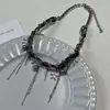 Gargantilha de Couro com Estrela para Meninas Aço Titânio Design de Nicho Hip-Hop Americano Estilo Cool Corrente para Suéter de Casal