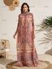 Moda Transfronteriza Ropa para Mujer Tallas Grandes Vestido Estampado Plegado Miyake Abaya