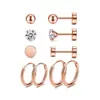 Moda Nuevo Mancuerna Personalizada Circonita Pendientes para Mujer Set de Pendientes Pendientes de Acero de Titanio Pendientes Transfronterizos Ebay Amazon