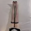 Meias Pretas, Meias Arrastão de Renda Femininas de Coxa Alta, Meias Meio Corte Brancas Pura Lust, Meias Pretas Femininas Acima do Joelho