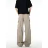 Pantalones Cargo Rectos de Pierna Ancha con Bolsillos de Patrón Oscuro de Mármol Retro Americano Unisex Sueltos de Paracaidista Casual Deportivos Largos
