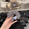 Goma para el pelo esponjosa de estampado de leopardo azul para niñas, accesorio para el pelo dulce y único para peinados de moño