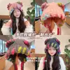 Gorro de Punto para Niños Color Dopamina con Orejas de Oso Invierno Suave Engrosado Cara Linda Niña Pequeña Bolso Pequeño Gorro