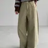 Jeans de mujer coreanos Dongdaemun de cintura ajustable, estilo retro americano, retazos, dobladillo curvo, pantalones de pierna ancha sueltos de cintura alta para otoño