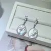 Aretes de Perlas de Agua Dulce Naturales para Mujer, Aretes de Perlas Cuadradas Barrocas, Aretes de Perlas Ovaladas, Agujas Versátiles S925