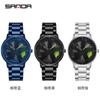 Relógio de Pulso Quartz Sanda com Aparência Sofisticada para Homens, À Prova d'Água, Estiloso, Design Vazado, Roda Giratória de 360 Graus Série Estilo Mostrador