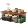 Porta-lanche, saquinho de chá, café e copo d'água; prateleira para máquina de café de mesa; organizador de mesa de jantar; prateleira de armazenamento tipo gaveta