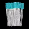 Al por mayor 50 piezas/paquete varilla de cristal cepillo para pestañas desechable pelo de nylon color cepillo para pestañas cepillo para cejas herramienta de pincel de maquillaje
