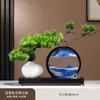 Nuevo adorno de pintura de arena de pino de bienvenida estilo chino para sala de estar, entrada, oficina, sala de té, vitrina, mueble de TV, decoración de mueble de vino