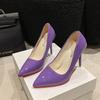 Zapatos de Tacón de Aguja, Zapatos de Trabajo de Punta, Zapatos de Charol para Mujer Talla Grande, Zapatos Rojos para Boda, Gran Cantidad, Precio Favorable