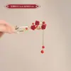 Pinza para el pelo de rosa roja para mujer 2024 Año Nuevo Pinza para el pelo de estilo antiguo de alta gama para la parte posterior de la cabeza Pinza de tiburón para novia Accesorios para el cabello