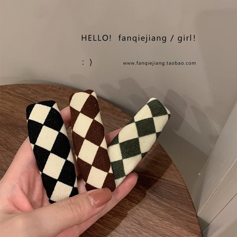 智贝主图_1黑白棋盘格bb夹发卡女侧边刘海夹边夹夹子头饰发