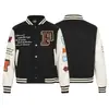 Yidao Vintage 2025 Invierno Nuevo Retro Americano Bloque de Color Diseño de Letras Unisex Cálida Chaqueta de Béisbol de Algodón