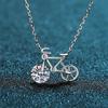 Colar de Prata de Lei S925 com Moissanita para Mulheres, Moderno, Versátil e Fofo Colar de Bicicleta, Fornecimento Direto da Fábrica, Modelo Celebridade da Internet Atacado