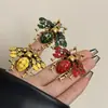 Anel de Metal com Diamantes Estilo Pequeno e Fragrante Personalidade Inseto Sentido Avançado Anel Anel Ins Estilo Frio Doce Fresco Abelha Anel Empilhado