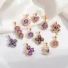 Colgante Transfronterizo Estilo Europeo y Americano Cobre Morado Microincrustado Circonita Accesorios de Joyería DIY de Alto Grado Personalizados Comercio Exterior Accesorios Versátiles