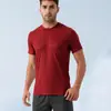 Camiseta de Malla de Color Puro Transfronteriza para Hombre de Manga Corta, Tops Deportivos de Secado Rápido, Transpirables, Camisas Deportivas de Cuello Redondo para Exteriores, Estilo Europeo y Americano