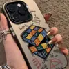 Cubo de Rubik Pintado para Apple 14/15Pro Personalidad iPhone14/13/12 Funda para Teléfono Móvil Nuevo 16 Duro XR