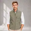 Chal de Otoño e Invierno para Hombre Color Sólido Cuello Alto Versátil para el Trabajo Tallas Grandes Casual Cortavientos Transpirable Múltiples Bolsillos Chaqueta con Cremallera