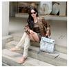 2024 Comercio Exterior Nuevo Estilo Botas de Chica Caliente Punta Abierta Botas Largas Diseño de Nicho Sandalias con Correa Distintiva Botas de Tacón con Clip en la Punta