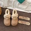 Botas de Nieve Retro Plus de Terciopelo Cálidas con Suela Gruesa para Mujer 2026 Nuevo Invierno Con Faldas Aumentadoras de Altura Zapatos de Algodón Engrosados del Noreste
