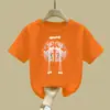 2433#2025 Nova Camisa de Verão para Meninas Estilo Ocidental Novo Estilo Chinês Estilo Nacional Manga Curta Infantil Solta Casual Camiseta Versátil