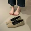 Zapatos de vestir bajos retro con aumento de altura oculto, de nicho, con correas cruzadas, zapatos de mujer, terciopelo, punta cuadrada, boca poco profunda, Mary Janes, bailarinas, mujer