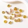 Acessórios de cristal DIY para pulseiras, contas espaçadoras douradas com areia, materiais para joias banhados a ouro cobre e acessórios de cordão feitos à mão