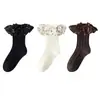 Calcetines Nuevos de Encaje Floral para Otoño 2026, Algodón Clase A, Color Sólido, Calcetines de Princesa para Niñas Bebé con Doble Puntada